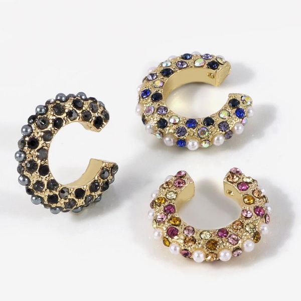 clip-on & screw back 2021 fashion luxury simulated pearl colorful rhinestone filled pink black blue ear cuff for women clip on earrings, Silver
clip-on & screw back 2021 fashion luxury simulated pearl colorful rhinestone filled pink black blue ear cuff for women clip on earrings, Silver