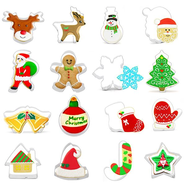 home life accessories mould 3d christmas cookie cutters set 16pcs stainless steel cutting mold pastry biscuit cake baking party, Silver
home life accessories mould 3d christmas cookie cutters set 16pcs stainless steel cutting mold pastry biscuit cake baking party, Silver