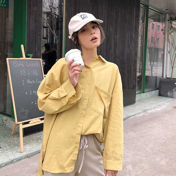 johnature autumn casual shirts pockets button long sleeve blouses plus size women cloths solid color casual shirts 210521, White
johnature autumn casual shirts pockets button long sleeve blouses plus size women cloths solid color casual shirts 210521, White
