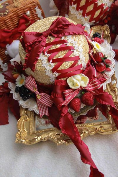 party masks pastoral style super sweet berry red wine strawberry long ribbon lace fruits straw hat mori girl vintage lolita gorgeous sun
party masks pastoral style super sweet berry red wine strawberry long ribbon lace fruits straw hat mori girl vintage lolita gorgeous sun