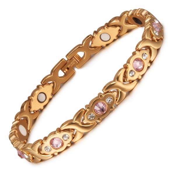 vinterly magnetic bracelet women chain crystal gold-color stainless steel cross health energy s for 211124, Black
vinterly magnetic bracelet women chain crystal gold-color stainless steel cross health energy s for 211124, Black