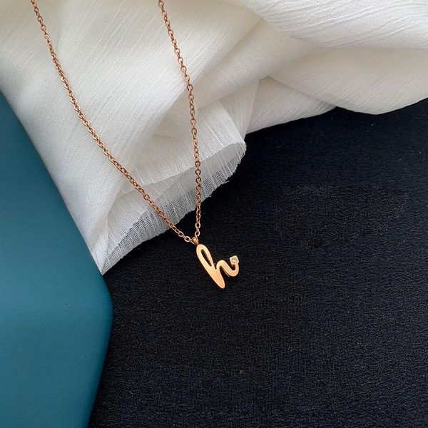 micro pave zircon stone letter h pendant necklace rose gold color titanium steel woman jewelry never fade drop necklaces, Silver
micro pave zircon stone letter h pendant necklace rose gold color titanium steel woman jewelry never fade drop necklaces, Silver