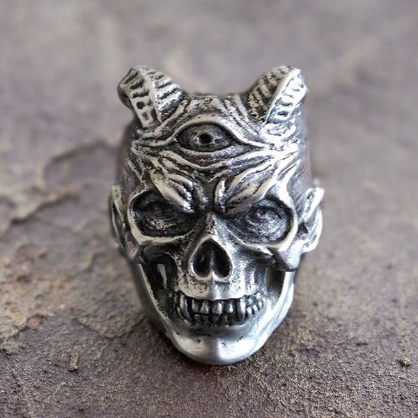 plague devil skull rings mens three eyed demon stainless steel ring punk rock biker jewelry, Silver
plague devil skull rings mens three eyed demon stainless steel ring punk rock biker jewelry, Silver