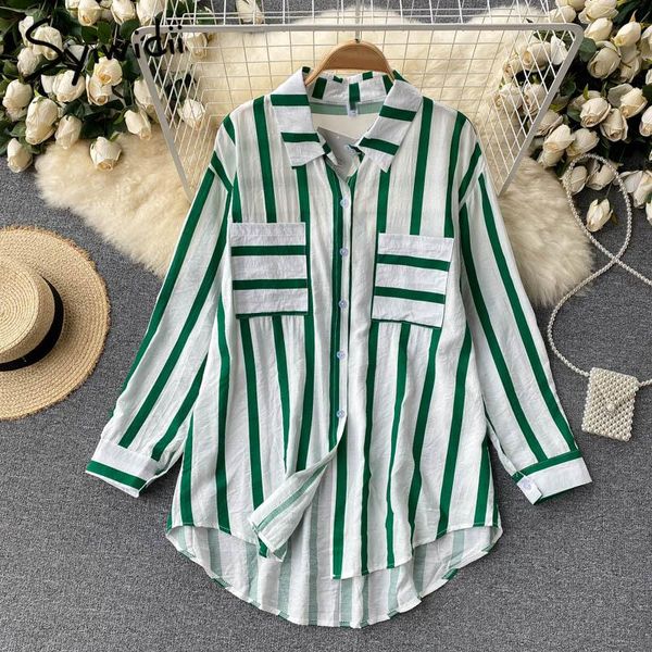 women's blouses & shirts syiwidii long sleeve striped blouse women autumn 2021 korean turn-down collar bandage loose button up blue gr, White
women's blouses & shirts syiwidii long sleeve striped blouse women autumn 2021 korean turn-down collar bandage loose button up blue gr, White