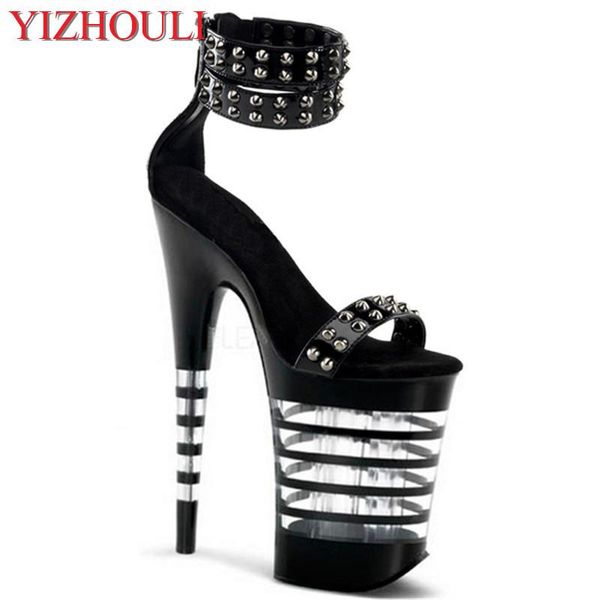 8-inch 20cm, black lacquered chic wedding heels, riveted sandals striped platform shoes
8-inch 20cm, black lacquered chic wedding heels, riveted sandals striped platform shoes