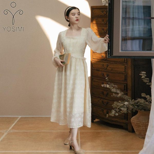 casual dresses yosimi beige long dress women 2021 summer vintage square collar fit and flare mid-calf sleeve evening party elegant, Black;gray
casual dresses yosimi beige long dress women 2021 summer vintage square collar fit and flare mid-calf sleeve evening party elegant, Black;gray