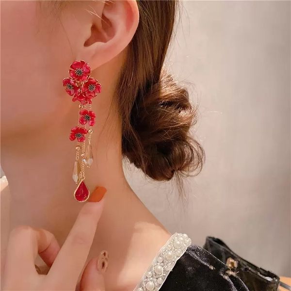 dangle & chandelier beautiful red flowers long earrings for women ethnic bridal wedding party new pendientes, Silver
dangle & chandelier beautiful red flowers long earrings for women ethnic bridal wedding party new pendientes, Silver
