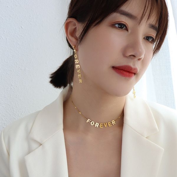 forever lovers jewelry sets 18k gold f476 stud earrings 32+5cm long necklaces choker good gift wedding anniversary with box, Silver
forever lovers jewelry sets 18k gold f476 stud earrings 32+5cm long necklaces choker good gift wedding anniversary with box, Silver