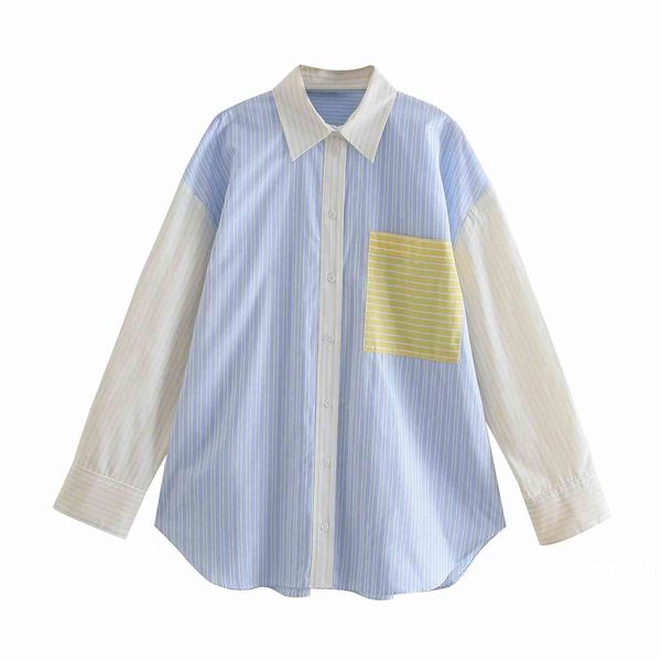 summer women single pocket striped splicing blouse female long sleeve shirt casual lady loose blusas s8833 210430, White
summer women single pocket striped splicing blouse female long sleeve shirt casual lady loose blusas s8833 210430, White
