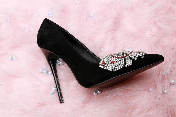 elegant crystal butterfly-knot wedding shoes autumn pointed fashion women pumps yellow suede high heels dress, Black
elegant crystal butterfly-knot wedding shoes autumn pointed fashion women pumps yellow suede high heels dress, Black