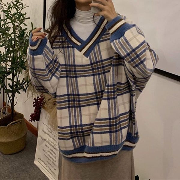 women's hoodies & sweatshirts autumn plaid v-neck womens oversize long sleeve female pullovers 2021 winter korean casual loose lady swe, Black
women's hoodies & sweatshirts autumn plaid v-neck womens oversize long sleeve female pullovers 2021 winter korean casual loose lady swe, Black