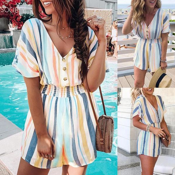 women's pants & capris summer striped rompers womens v neck button jumpsuit casual wide leg one piece women clothing fashion colorful s, Black;white
women's pants & capris summer striped rompers womens v neck button jumpsuit casual wide leg one piece women clothing fashion colorful s, Black;white