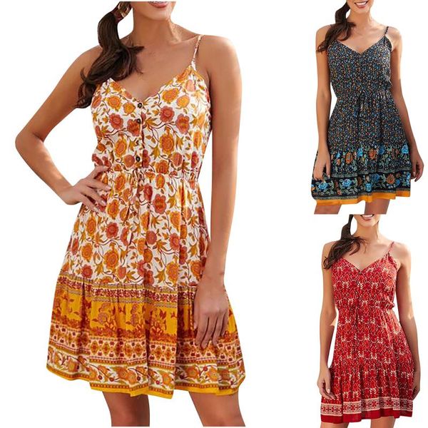 casual dresses 2021 women's summer sling dress deep v neck bohemian short sleeve floral print comfortable women vestido de mujer, Black;gray
casual dresses 2021 women's summer sling dress deep v neck bohemian short sleeve floral print comfortable women vestido de mujer, Black;gray