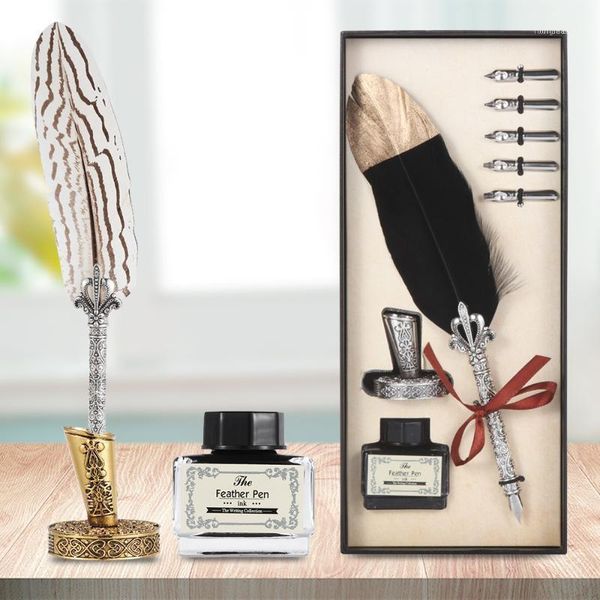 vintage pens cute feather dip pen set with 15ml ink calligraphy quill for writing school office supplies novelty stationery11
vintage pens cute feather dip pen set with 15ml ink calligraphy quill for writing school office supplies novelty stationery11