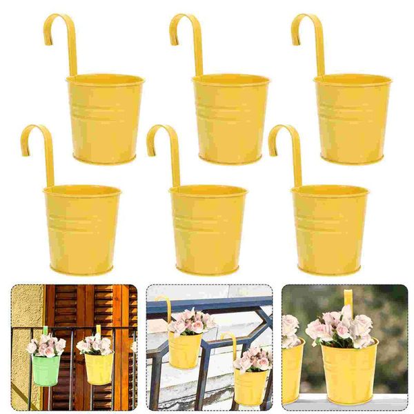 planters & pots 6pcs iron hanging flower pot railing fence balcony garden decor holder
planters & pots 6pcs iron hanging flower pot railing fence balcony garden decor holder