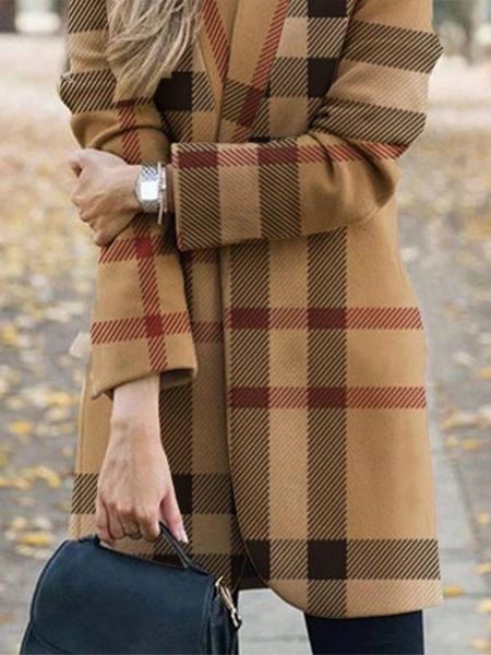 women's trench coats 2021 autumu winter luxury slim oversized est long-sleeve lapel coat printed woolen fashion striped plaid, Tan;black
women's trench coats 2021 autumu winter luxury slim oversized est long-sleeve lapel coat printed woolen fashion striped plaid, Tan;black