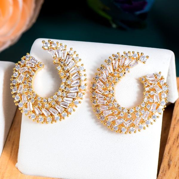 stud godki luxury fireworks earrings trendy cubic zircon gold for women wedding engagement party jewelry gift, Golden;silver
stud godki luxury fireworks earrings trendy cubic zircon gold for women wedding engagement party jewelry gift, Golden;silver