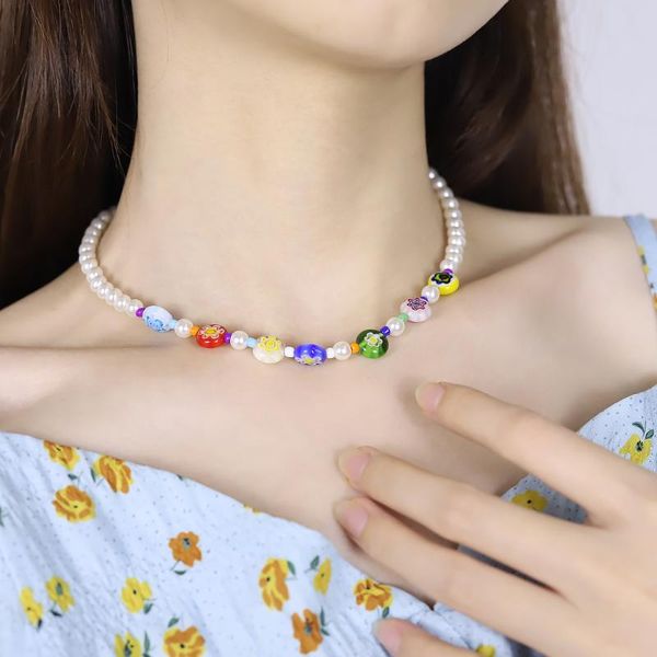 chains pearl boho multicolor beaded necklaces for women bohemian costume metal chain handmade beads flower necklace jewelry, Silver
chains pearl boho multicolor beaded necklaces for women bohemian costume metal chain handmade beads flower necklace jewelry, Silver