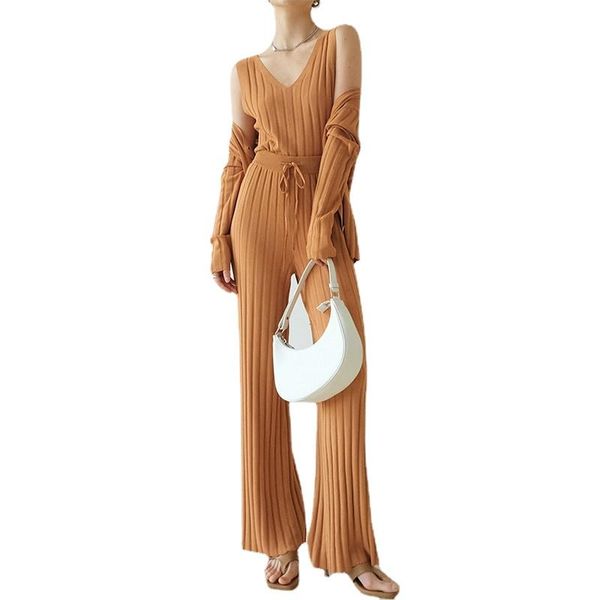 women's two piece pants knitted tracksuit v-neck long sleeve cardigan + sleeveless vest +drawstring wide leg suits 3 set casual, White
women's two piece pants knitted tracksuit v-neck long sleeve cardigan + sleeveless vest +drawstring wide leg suits 3 set casual, White
