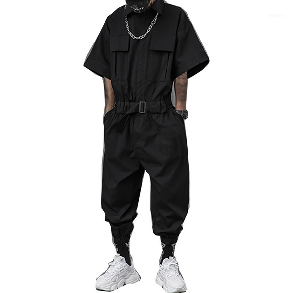 men's pants overalls solid color street casual lapel jumpsuit multi-pocket loose 2021, Black
men's pants overalls solid color street casual lapel jumpsuit multi-pocket loose 2021, Black