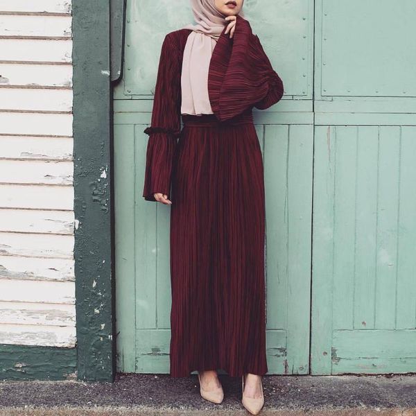ethnic clothing dubai arab abaya women dress flare sleeve pleated muslim kaftan islamic ramadan prayer party maxi, Red
ethnic clothing dubai arab abaya women dress flare sleeve pleated muslim kaftan islamic ramadan prayer party maxi, Red