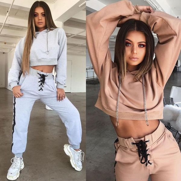 women's tracksuits bkld women tracksuit 2021 autumn winter fashion hooded sweatshirt long sleeve crop and pants suit two piece clothing, Gray
women's tracksuits bkld women tracksuit 2021 autumn winter fashion hooded sweatshirt long sleeve crop and pants suit two piece clothing, Gray