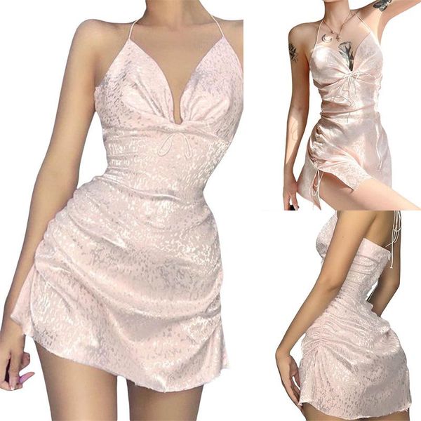 casual dresses ladies fashion solid color spaghetti strap short dress halter v-neck drawstring split midi for daily wear, Black;gray
casual dresses ladies fashion solid color spaghetti strap short dress halter v-neck drawstring split midi for daily wear, Black;gray