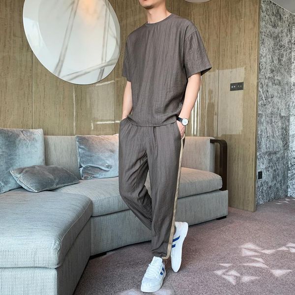 men's tracksuits summer short-sleeved suit male ice silk round neck pullover breathable t-shirt a set of trendy handsome sports casual, Gray
men's tracksuits summer short-sleeved suit male ice silk round neck pullover breathable t-shirt a set of trendy handsome sports casual, Gray