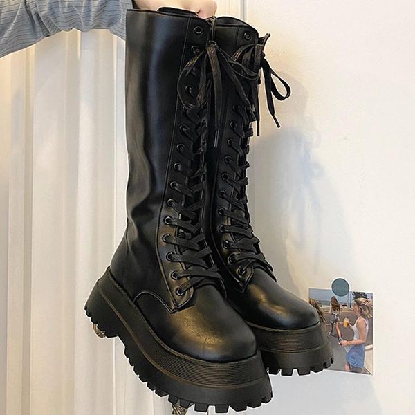 boots women combat antumn 2021 female high platform gothic shoes black leather lace up knee u417
boots women combat antumn 2021 female high platform gothic shoes black leather lace up knee u417