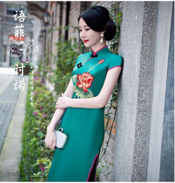 ethnic clothing green cheongsam dress chinese traditional qipao women long vintage summer, Red
ethnic clothing green cheongsam dress chinese traditional qipao women long vintage summer, Red