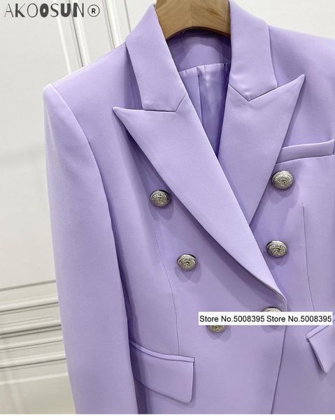 women's suits & blazers woman violet purple blazer silver buttons double breasted flap pockets long sleeves fashion suit coat 2021ss, White;black
women's suits & blazers woman violet purple blazer silver buttons double breasted flap pockets long sleeves fashion suit coat 2021ss, White;black