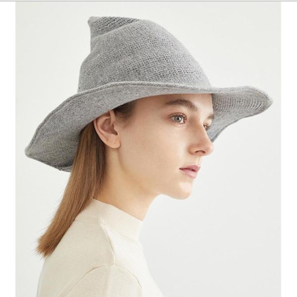 wide brim hats knitting solid color collapsible halloween party wizard hat personality funny spring autumn aldult peaked cap women, Blue;gray
wide brim hats knitting solid color collapsible halloween party wizard hat personality funny spring autumn aldult peaked cap women, Blue;gray