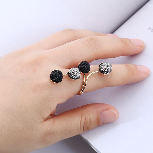 new simple diamond alloy joint finger resin ring, Blue;gray