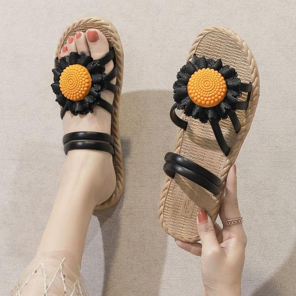 sandals shoes women slippers women's summer 2021 flat antiskid sandales femmes sandalias, Black 
sandals shoes women slippers women's summer 2021 flat antiskid sandales femmes sandalias, Black