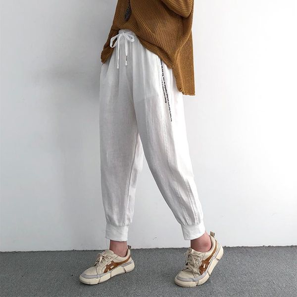 women's pants & capris women white harem 2021 summer cotton linen trousers thin elastic waist korean loose casual, Black;white
women's pants & capris women white harem 2021 summer cotton linen trousers thin elastic waist korean loose casual, Black;white