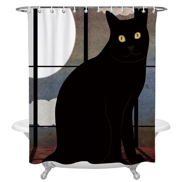 shower curtains cartoon black cat bath waterproof polyester fabric washable bathroom curtain with hooks accessories
shower curtains cartoon black cat bath waterproof polyester fabric washable bathroom curtain with hooks accessories