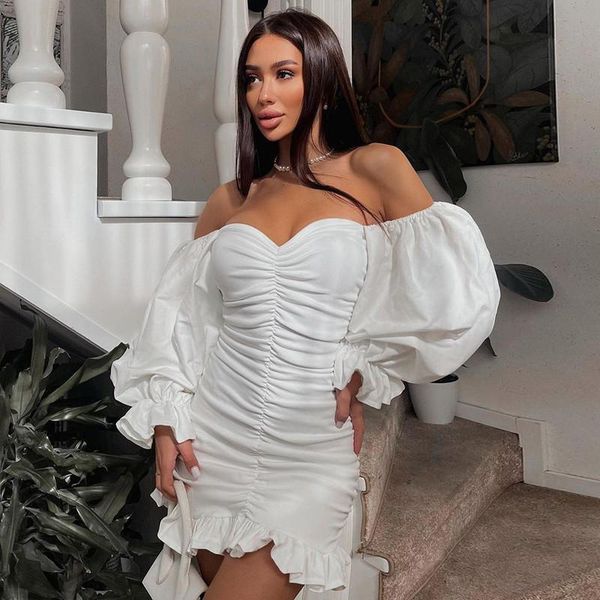 casual dresses women backless ruffles lantern sleeve ruched bodycon mini dress, Black;gray
casual dresses women backless ruffles lantern sleeve ruched bodycon mini dress, Black;gray