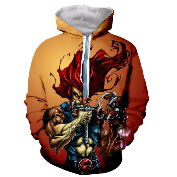 men's hoodies & sweatshirts 2021 thundercats funny fashion wild man long sleeves 3d print zipper/hoodies/sweatshirts/jacket/men/women d, Black 
men's hoodies & sweatshirts 2021 thundercats funny fashion wild man long sleeves 3d print zipper/hoodies/sweatshirts/jacket/men/women d, Black