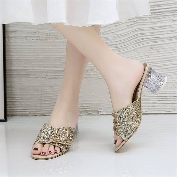 womens shoes summer new style foreign trade sequin belt buckle thick heel sandals crystal heel plus size slippers1, Black
womens shoes summer new style foreign trade sequin belt buckle thick heel sandals crystal heel plus size slippers1, Black