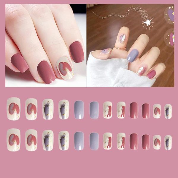 24pcs short false finger nail art patches wearable simple wine red solid color potherapy full cover fake stickers & decals, Black
24pcs short false finger nail art patches wearable simple wine red solid color potherapy full cover fake stickers & decals, Black
