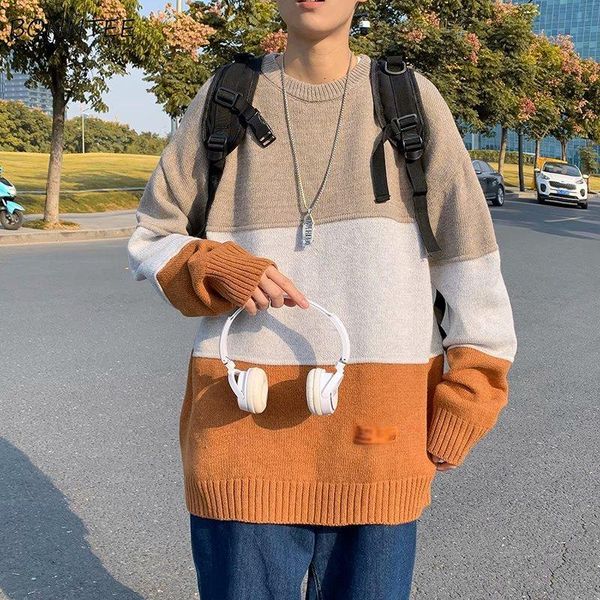 men's sweaters men pullovers patchwork simple japan style harajuku teenagers fashionable color contrast tender jumpers warm o-neck cozy, White;black
men's sweaters men pullovers patchwork simple japan style harajuku teenagers fashionable color contrast tender jumpers warm o-neck cozy, White;black
