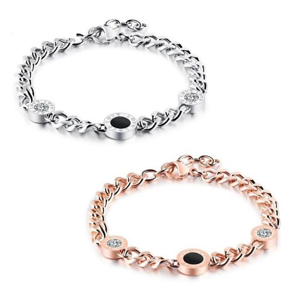 link, chain stainless steel minimalism rose gold roman number black stone women ladies bracelet bangle jewelry gift for him
link, chain stainless steel minimalism rose gold roman number black stone women ladies bracelet bangle jewelry gift for him