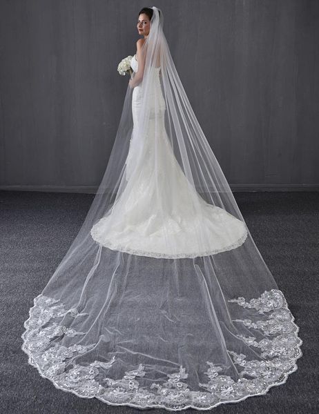 bridal veils 4 m cathedral wedding sequin lace custom floral with comb, Black
bridal veils 4 m cathedral wedding sequin lace custom floral with comb, Black