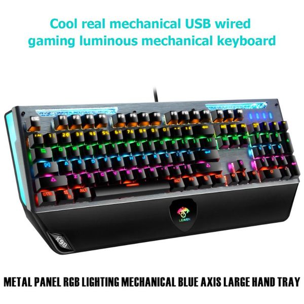 keyboards k98 usb wired 104 keys blue switch rgb backlight mechanical keyboard professional ultra-slim for game pc
keyboards k98 usb wired 104 keys blue switch rgb backlight mechanical keyboard professional ultra-slim for game pc
