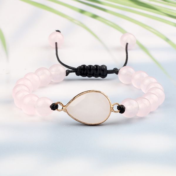 trendy pink chalcedony beads pendant braided bracelet women natural stone bracelets jewelry gift for girlfriend, Golden;silver
trendy pink chalcedony beads pendant braided bracelet women natural stone bracelets jewelry gift for girlfriend, Golden;silver