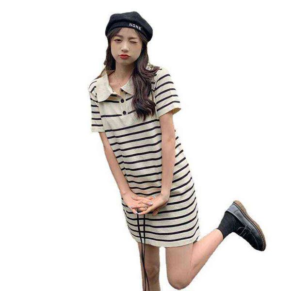 collar polo knitted drs summer 2021 korean version thin stripe salt sweetns short sleeve skirt, Black
collar polo knitted drs summer 2021 korean version thin stripe salt sweetns short sleeve skirt, Black
