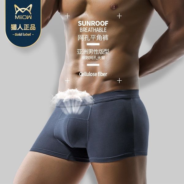 cat man men's modal underpants ice mesh breathable windowed boxers summer thin boxers, Black;white
cat man men's modal underpants ice mesh breathable windowed boxers summer thin boxers, Black;white