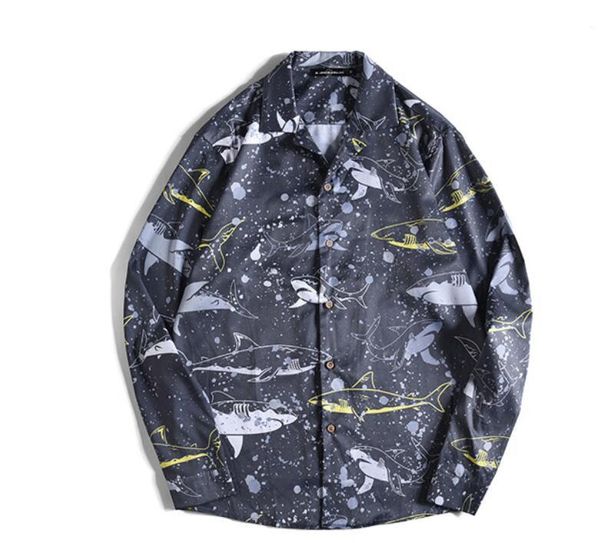 hip hop men's large long sleeve shirt graffiti whale digital printing holiday casual shirts, White;black
hip hop men's large long sleeve shirt graffiti whale digital printing holiday casual shirts, White;black