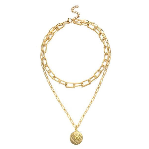 chokers stainless steel multilayer chain evil eye choker necklaces for women eyes paperclip link necklace valentine's day gift, Golden;silver
chokers stainless steel multilayer chain evil eye choker necklaces for women eyes paperclip link necklace valentine's day gift, Golden;silver