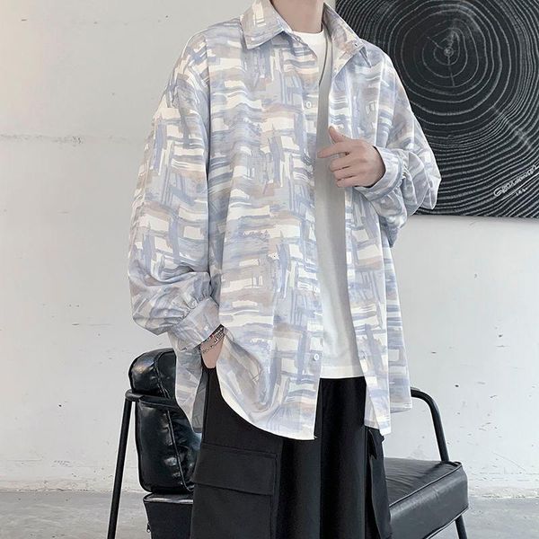 printed shirt men korean fashion loose business casual harajuku streetwear retro light-colored long-sleeved men's shirts, White;black
printed shirt men korean fashion loose business casual harajuku streetwear retro light-colored long-sleeved men's shirts, White;black
